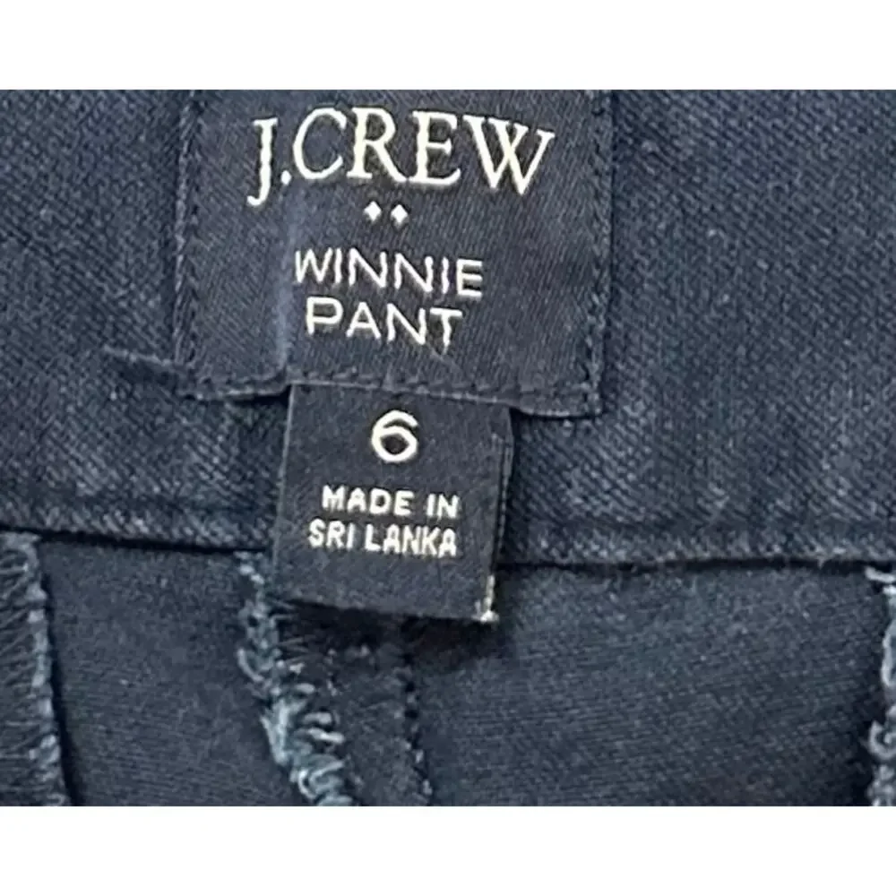 J. Crew Winnie Pant in Stretch Cotton Navy Blue H5159 Size 6